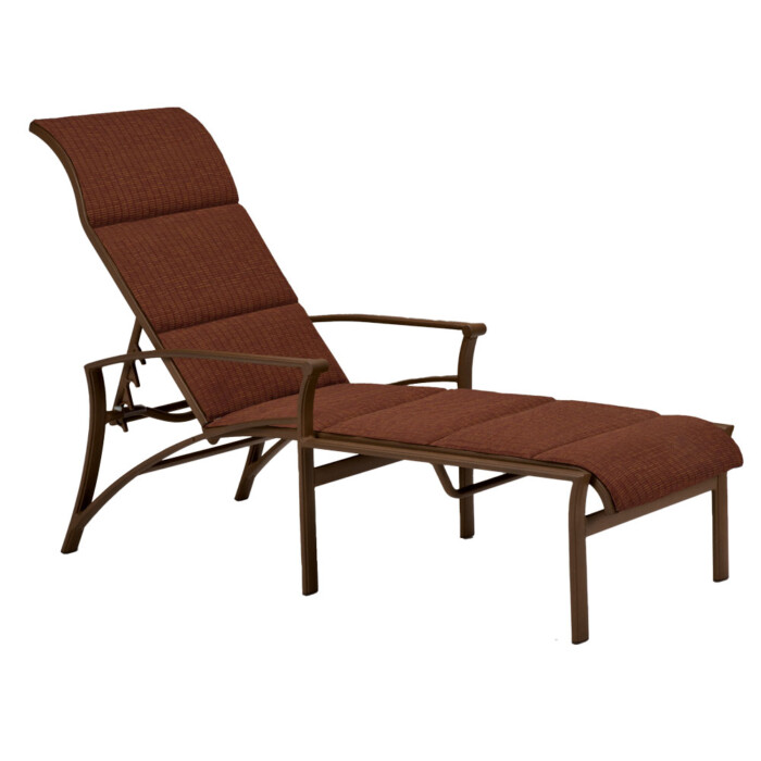 Corsica Padded Sling Chaise Lounge with Arms